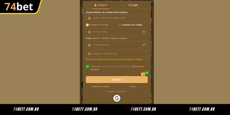Passo a Passo para Registro